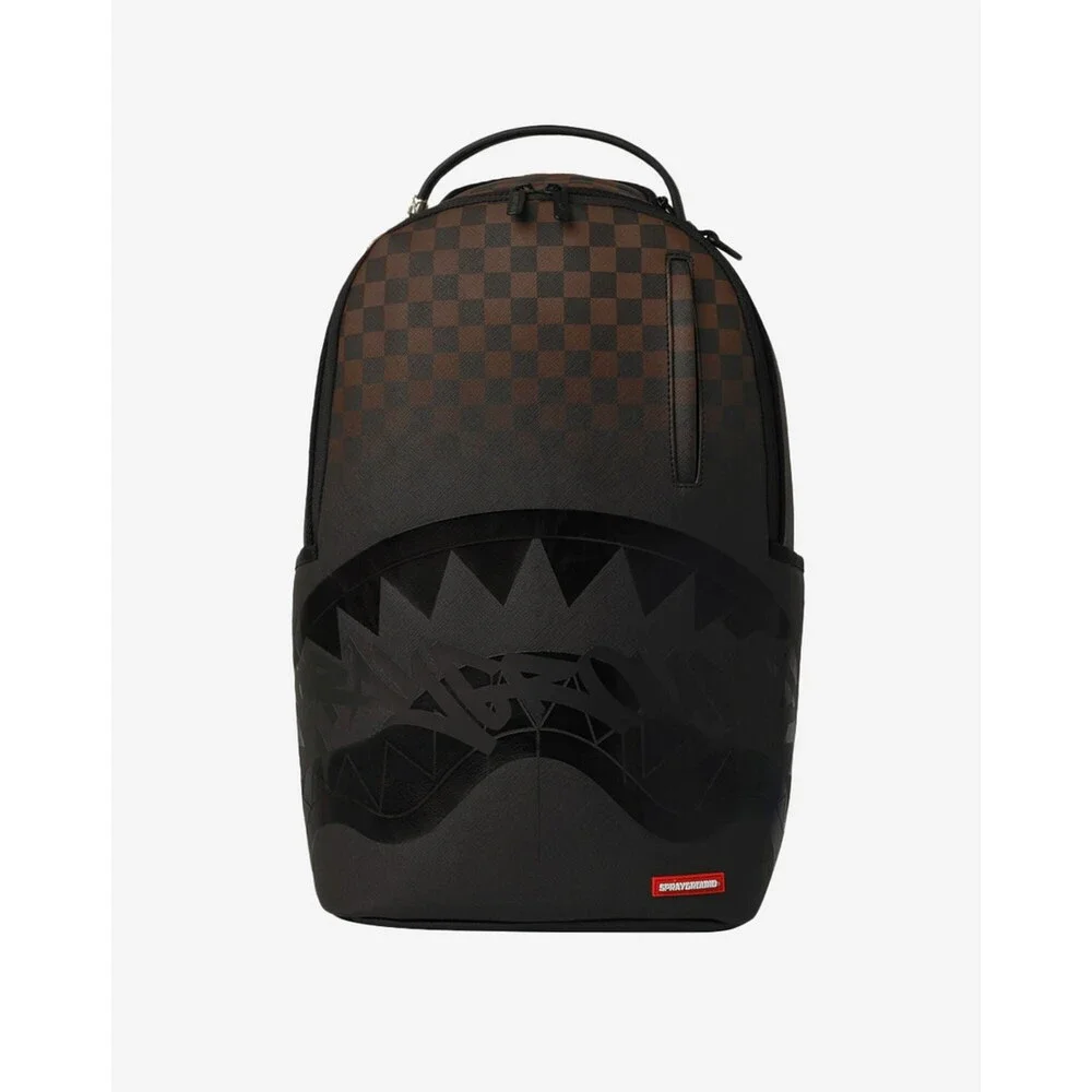 Sprayground Shark Central Backpack Unisex OS Brown Checkered Top Handle SPR292